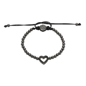 Ruthenium Heart Bracelet